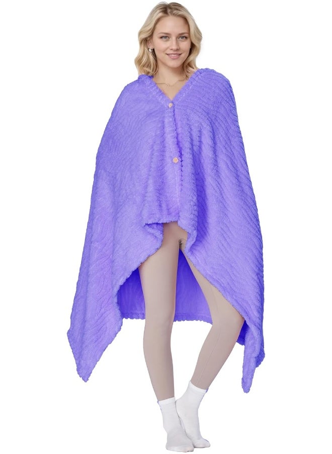Tirrinia Wearable Blanket Poncho, Cloak with Hood, Poncho Capes for Women Mom Gift