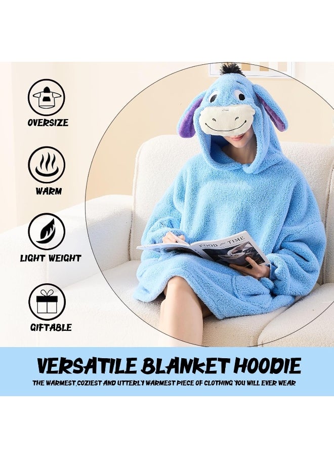 NEWCOSPLAY Wearable Blanket Hoodie Sherpa Hoodie Blanket for Women Men Warm Oversized Sweatshirt with Pockets