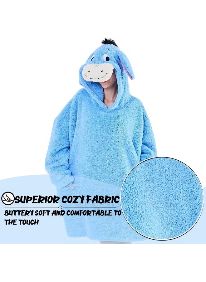 NEWCOSPLAY Wearable Blanket Hoodie Sherpa Hoodie Blanket for Women Men Warm Oversized Sweatshirt with Pockets