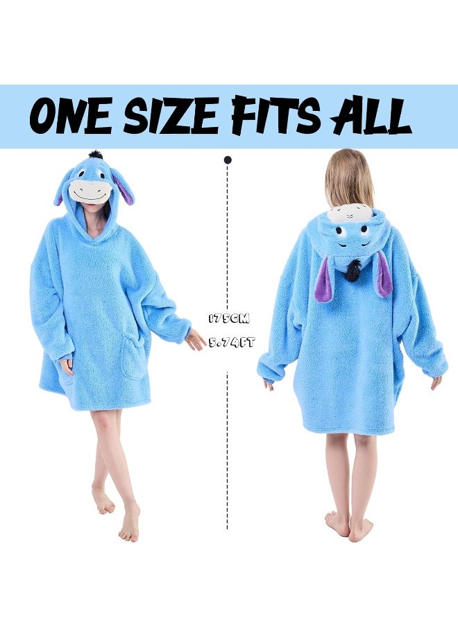 NEWCOSPLAY Wearable Blanket Hoodie Sherpa Hoodie Blanket for Women Men Warm Oversized Sweatshirt with Pockets