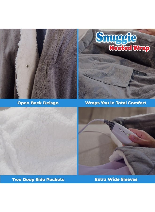 Snuggie Heated Wrap - Wearable Heated Electric Blanket with 4 Heat Settings, Auto Off, 50