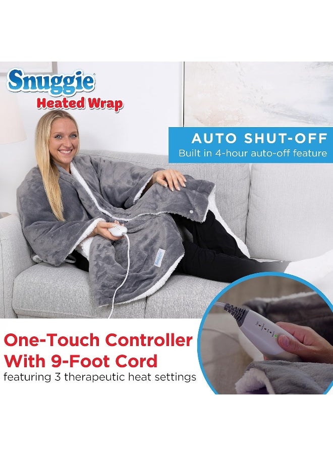 Snuggie Heated Wrap - Wearable Heated Electric Blanket with 4 Heat Settings, Auto Off, 50