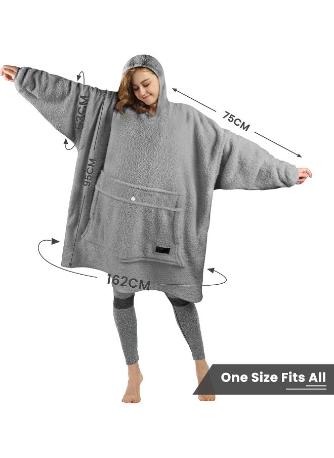 Tirrinia Oversized Wearable Blanket Hoodie, Sherpa Fleece Home Blanket Sweatshirt, Warm Blanket with Sleeves, Gift for Lover