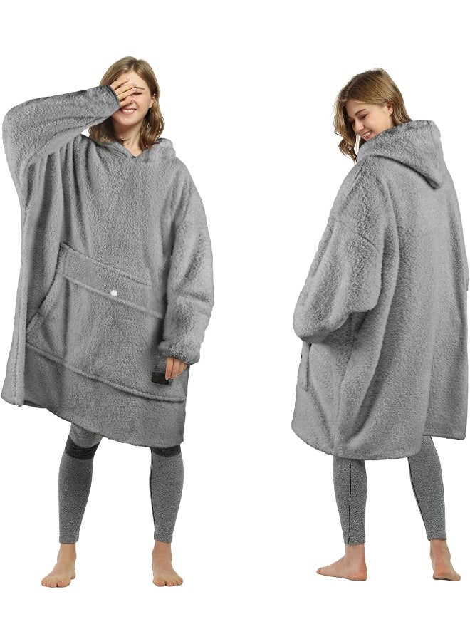 Tirrinia Oversized Wearable Blanket Hoodie, Sherpa Fleece Home Blanket Sweatshirt, Warm Blanket with Sleeves, Gift for Lover