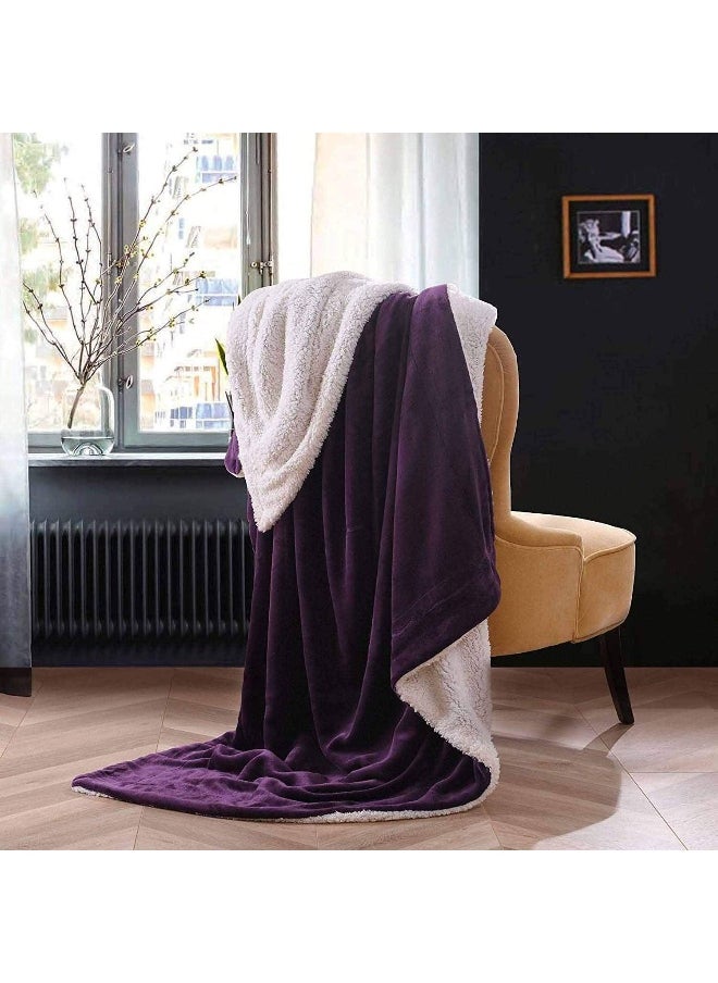 Nanpiper Sherpa Blanket Twin Thick Warm Blanket for Winter Bed Super Soft Fuzzy Flannel Fleece/Wool Like Reversible Velvet Plush Blanket