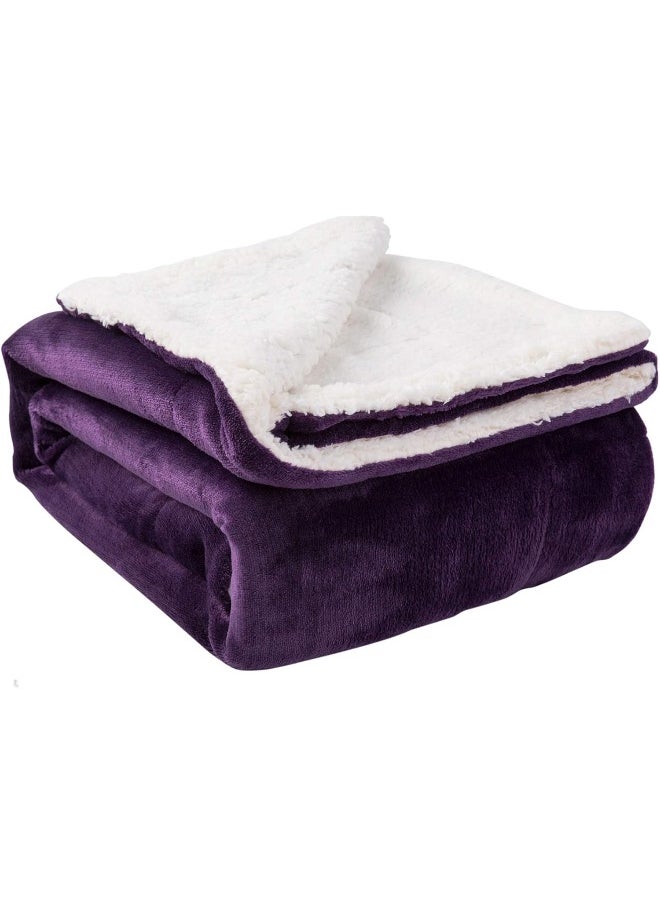 Nanpiper Sherpa Blanket Twin Thick Warm Blanket for Winter Bed Super Soft Fuzzy Flannel Fleece/Wool Like Reversible Velvet Plush Blanket