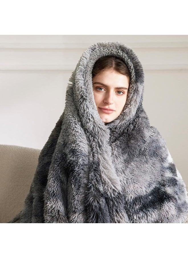 Bedsure Ultra Soft Throw Blanket, Fluffy Blankets & Throws - Fuzzy Sherpa Faux Fur Blanket for Couch, Bed, Sofa, Cozy Plush Warm Thick Furry Shaggy Fleece Gift Blanket for Women, Men, 50x60, 640 GSM