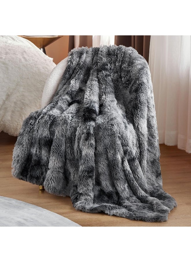 Bedsure Ultra Soft Throw Blanket, Fluffy Blankets & Throws - Fuzzy Sherpa Faux Fur Blanket for Couch, Bed, Sofa, Cozy Plush Warm Thick Furry Shaggy Fleece Gift Blanket for Women, Men, 50x60, 640 GSM