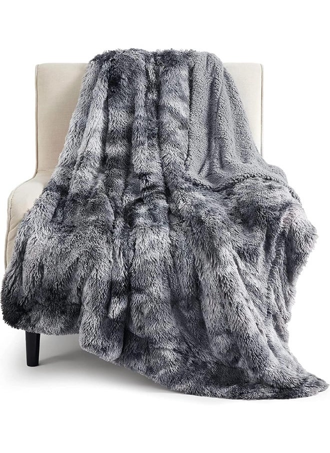 Bedsure Ultra Soft Throw Blanket, Fluffy Blankets & Throws - Fuzzy Sherpa Faux Fur Blanket for Couch, Bed, Sofa, Cozy Plush Warm Thick Furry Shaggy Fleece Gift Blanket for Women, Men, 50x60, 640 GSM
