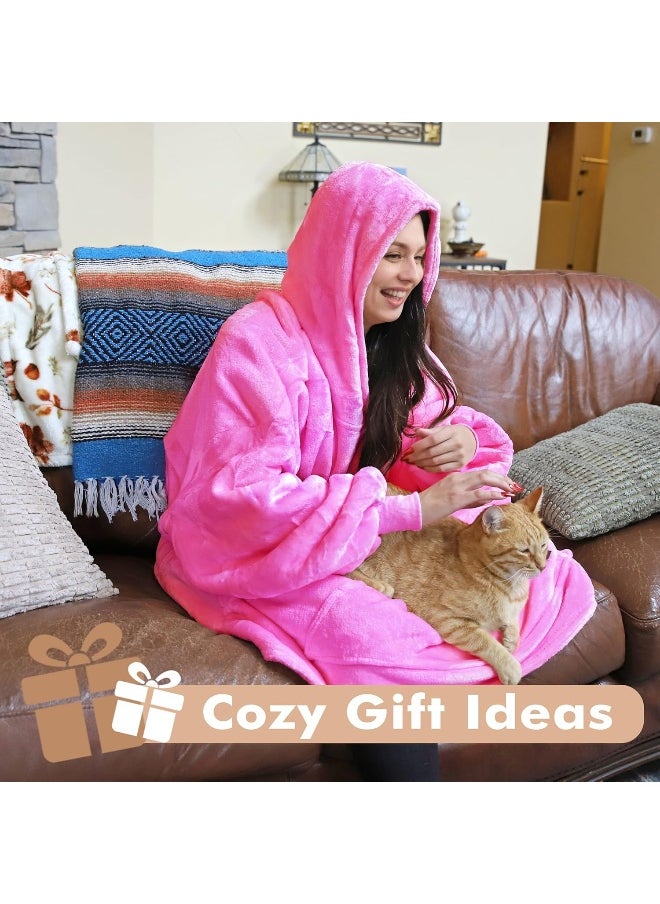 Tirrinia Oversized Blanket Hoodie, Wearable Fluffy Sherpa Blanket, Cozy Sweatshirt Blanket Gift for Adult Women Men Girlfriend