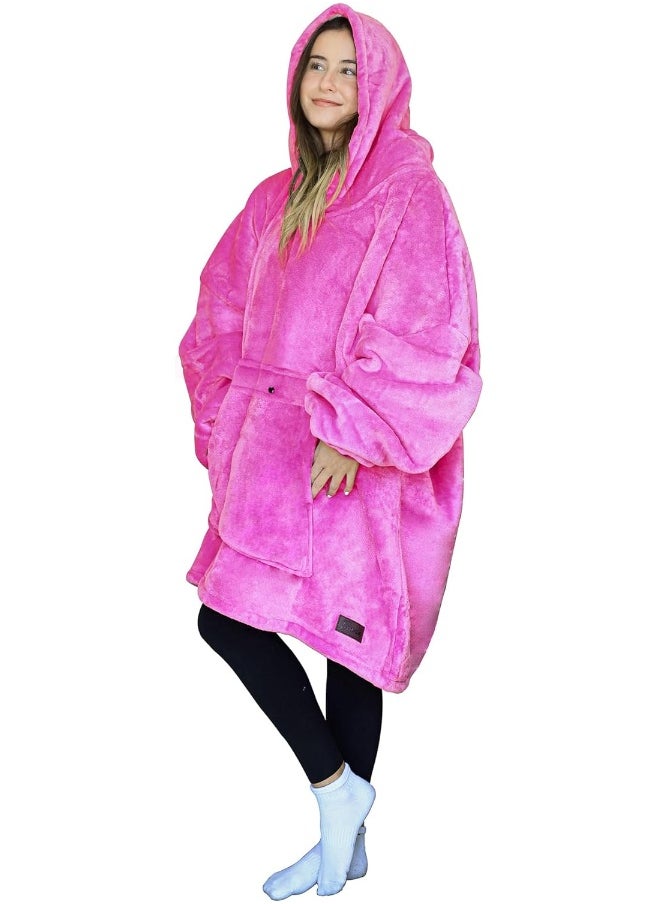 Tirrinia Oversized Blanket Hoodie, Wearable Fluffy Sherpa Blanket, Cozy Sweatshirt Blanket Gift for Adult Women Men Girlfriend