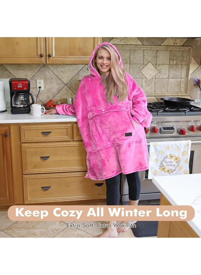 Tirrinia Oversized Blanket Hoodie, Wearable Fluffy Sherpa Blanket, Cozy Sweatshirt Blanket Gift for Adult Women Men Girlfriend