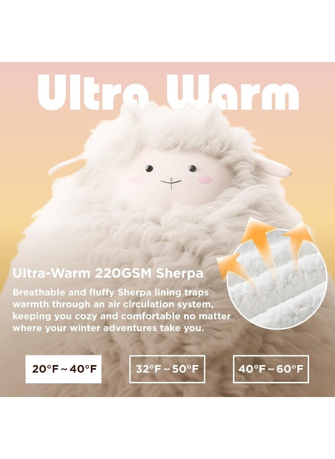 Bedsure Wearable Blanket Hoodie with Sleeves - Sherpa Hooded Blanket Adult as Warm Gifts for Mom Women Girlfriend Men, Winter Sweatshirt Blanket with Giant Pocket