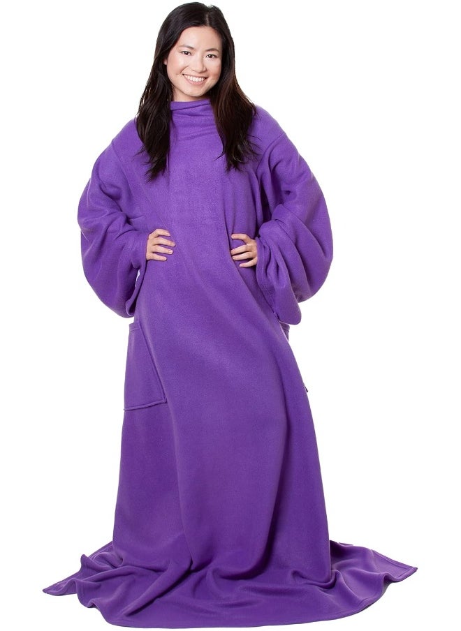Snuggie- The Original Wearable Blanket That Has Sleeves, Warm, Cozy, Super Soft Fleece, Functional Blanket with Sleeves & Pockets for Adult, Women, Men, As Seen On TV- Purple
