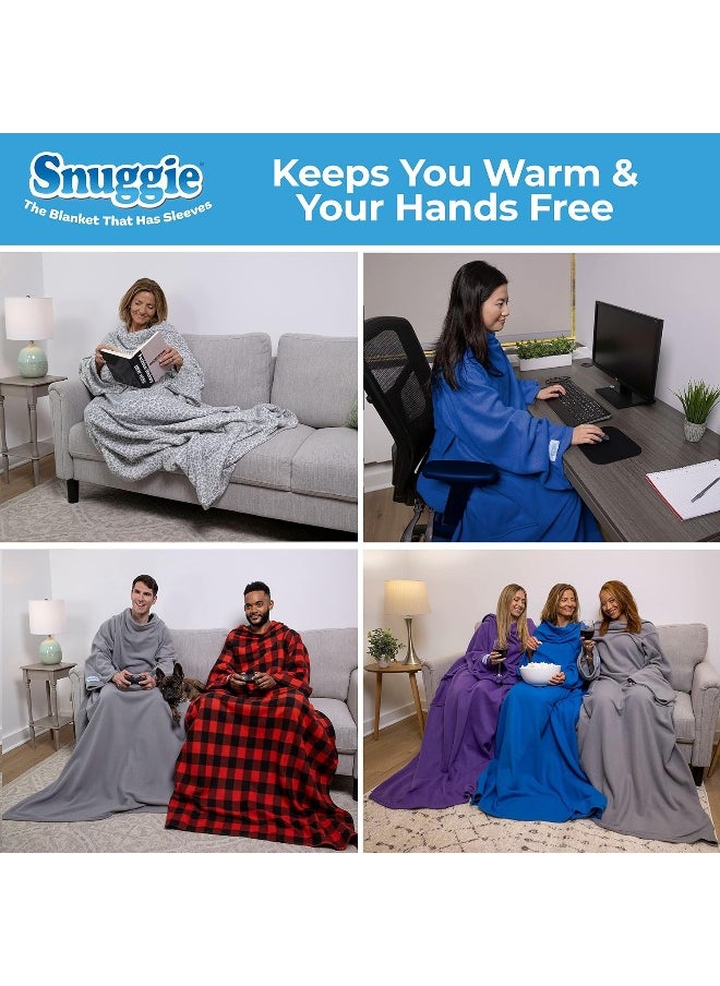 Snuggie- The Original Wearable Blanket That Has Sleeves, Warm, Cozy, Super Soft Fleece, Functional Blanket with Sleeves & Pockets for Adult, Women, Men, As Seen On TV- Purple