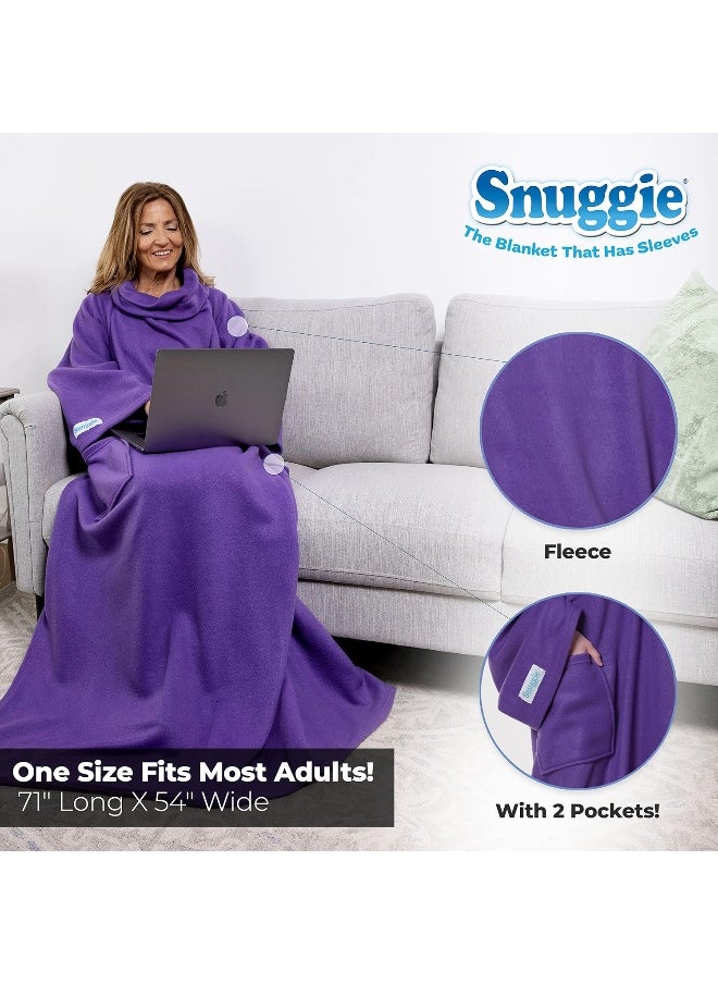 Snuggie- The Original Wearable Blanket That Has Sleeves, Warm, Cozy, Super Soft Fleece, Functional Blanket with Sleeves & Pockets for Adult, Women, Men, As Seen On TV- Purple