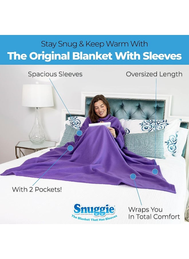 Snuggie- The Original Wearable Blanket That Has Sleeves, Warm, Cozy, Super Soft Fleece, Functional Blanket with Sleeves & Pockets for Adult, Women, Men, As Seen On TV- Purple
