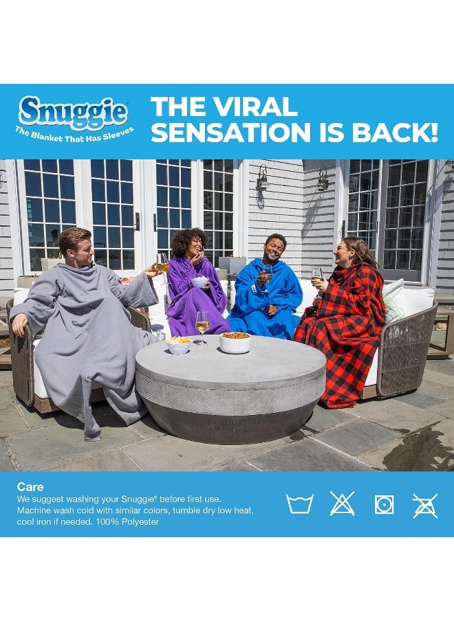 Snuggie- The Original Wearable Blanket That Has Sleeves, Warm, Cozy, Super Soft Fleece, Functional Blanket with Sleeves & Pockets for Adult, Women, Men, As Seen On TV- Purple