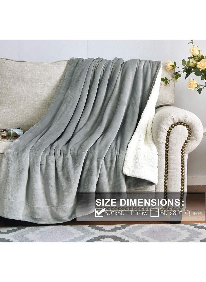 NANPIPER Sherpa Blanket Warm Blankets for Winter Super Soft Fuzzy Flannel Fleece/Wool Like Reversible Velvet Plush Couch Blanket Lightweight