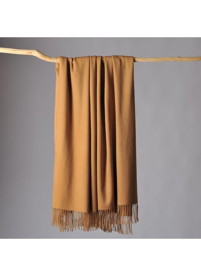 CUDDLE DREAMS Premium Cashmere Throw Blanket with Fringe, Luxuriously Soft 50