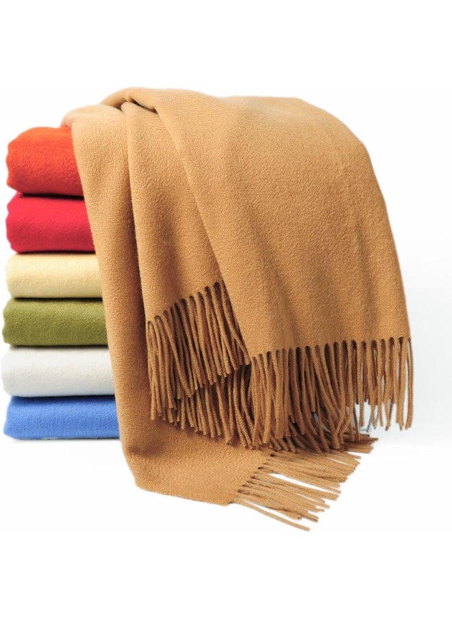 CUDDLE DREAMS Premium Cashmere Throw Blanket with Fringe, Luxuriously Soft 50