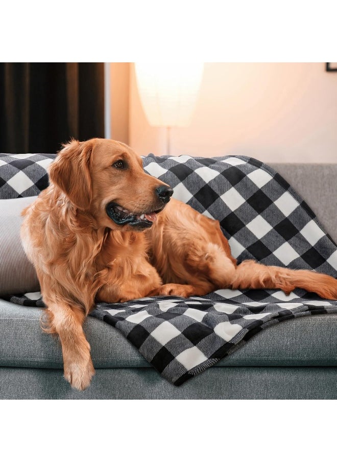 BEDELITE Fleece Throw Blanket for Couch Sofa Bed, Buffalo Plaid Decor Black and White Checkered Blanket, Cozy Fuzzy Soft Lightweight Warm Blankets for All Seasons