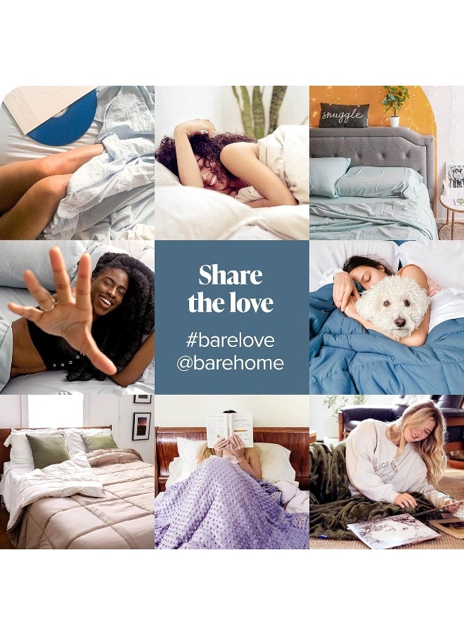 Bare Home Microfiber Pillow Cases - Standard/Queen Size Set of 2 - Cooling Pillowcases - Double Brushed - Dark Blue Pillowcases 2 Pack - Easy Care