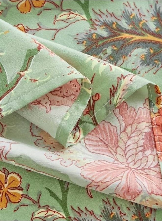 4 Pieces Bedsheet Set, Roses Design with Dark Khaki Color.