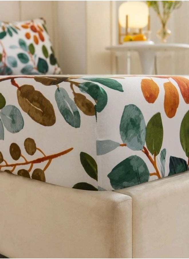 4 pieces Bedsheet setleaves Design,Green