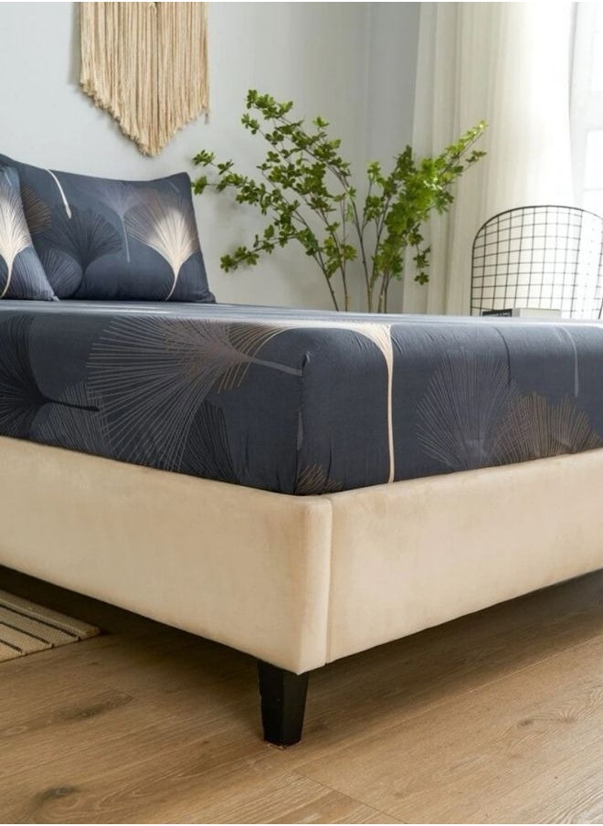 4 Pieces Bedsheet Set, Brown Color.