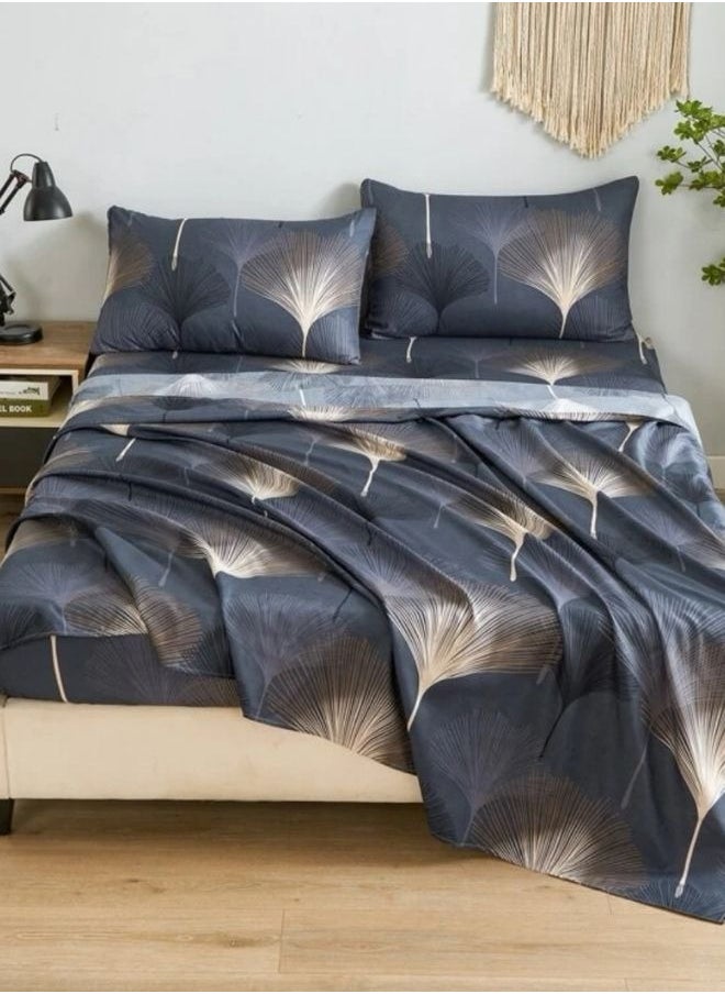 4 Pieces Bedsheet Set, Brown Color.