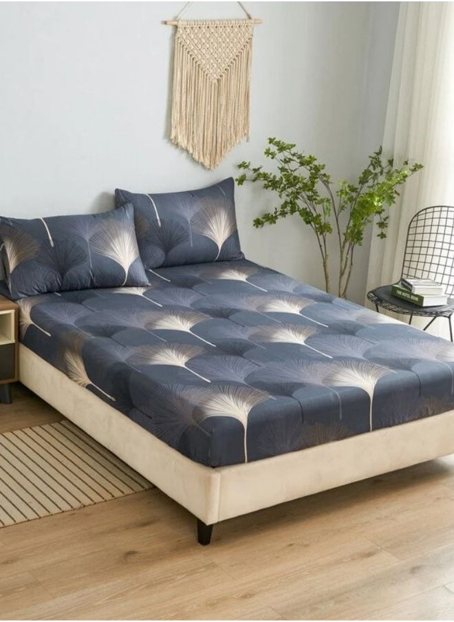 4 Pieces Bedsheet Set, Brown Color.