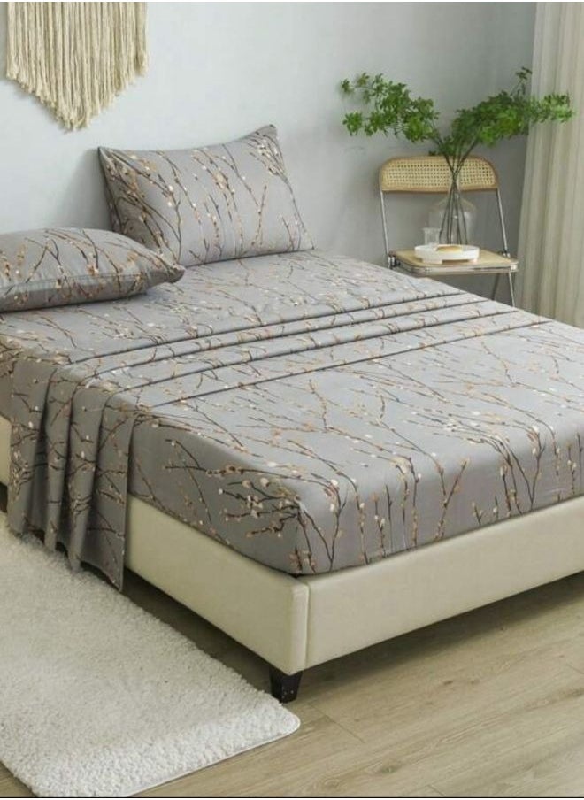 4 Pieces Bedsheet Set, Cherry Blossom.