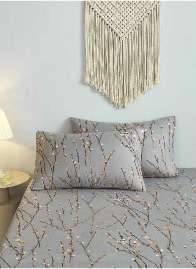 4 Pieces Bedsheet Set, Cherry Blossom.