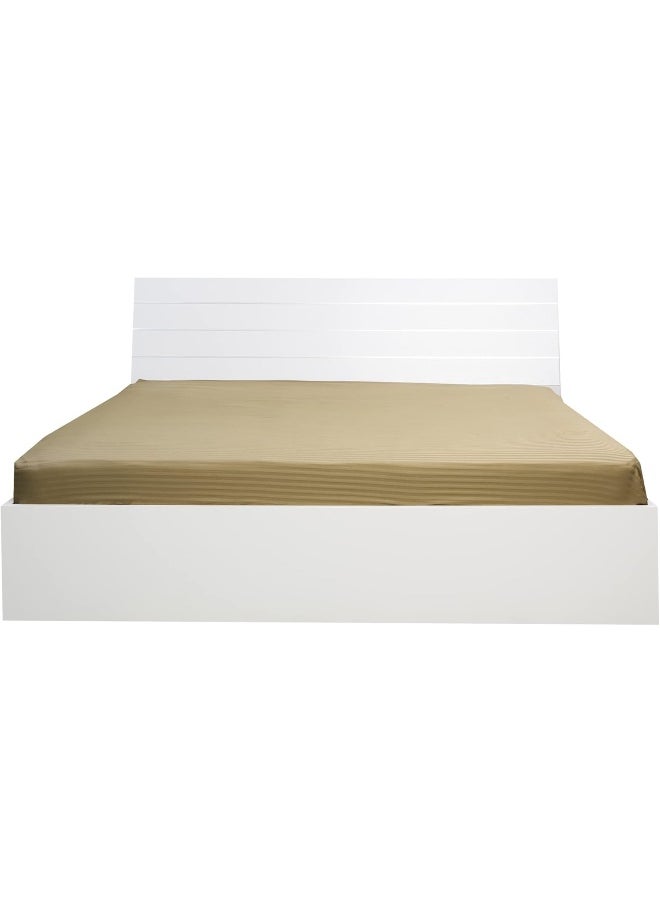 Hotel Linen Klub Single Fitted Sheet - 1 Piece, Luxurious 100% Cotton Sateen with 250 Thread Count, Featuring Classic Stripe Design with Deep Pocket and Elastic Edges, Size: 120 x 200 + 30 cm, Bronze