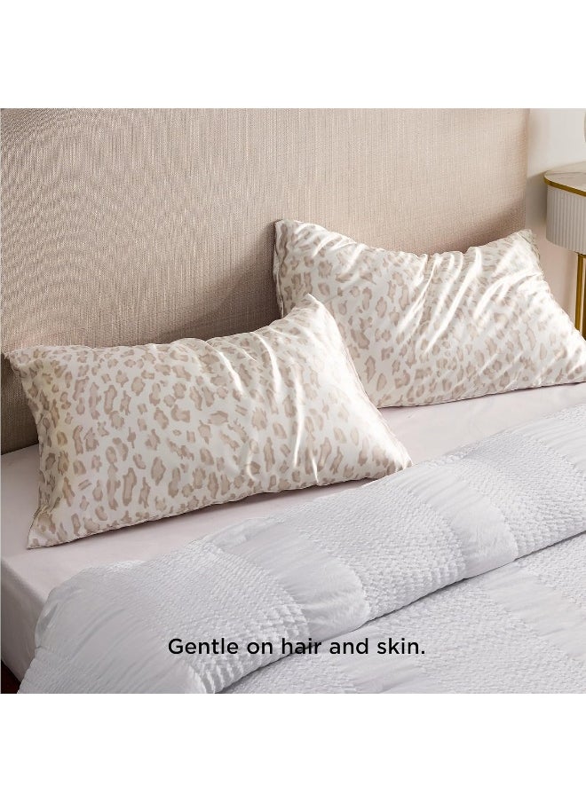 Bedsure Satin Pillowcase with Zipper 2 Pack Standard Size 20''x26''