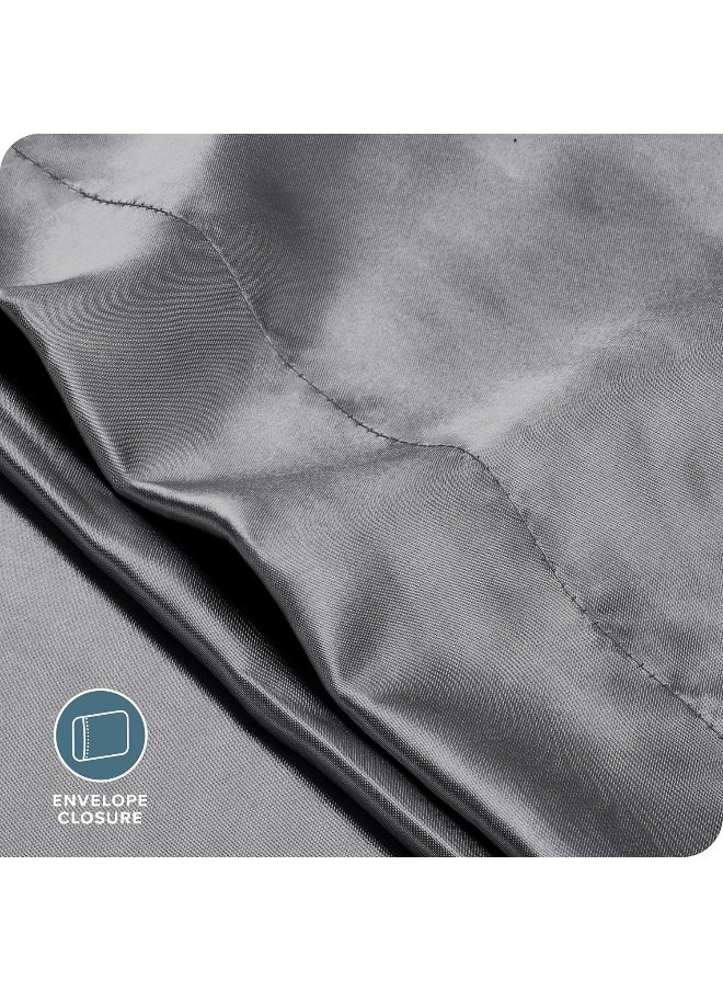 Bare Home Silk Mulberry Pillowcases - Standard/Queen Size - for Hair and Skin - Grey Pillowcases - Easy Care - 100% Pure Premium Mulberry Silk - Envelope Closure (Standard, Grey)