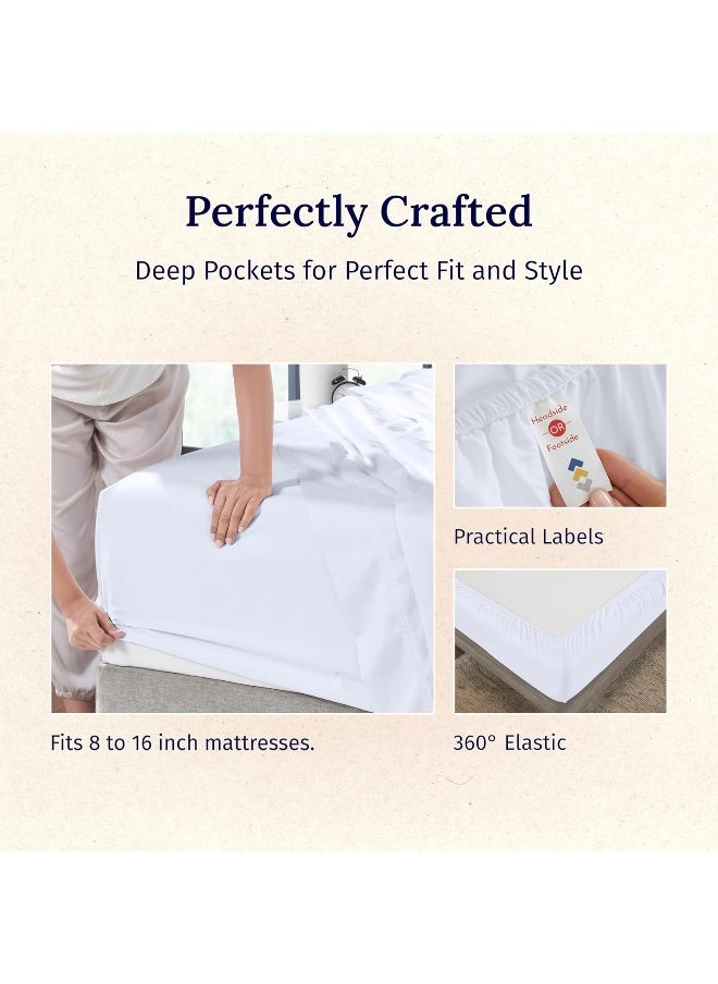 California Design Den 600 Thread Count 100% Cotton Sheets for Queen Size Bed