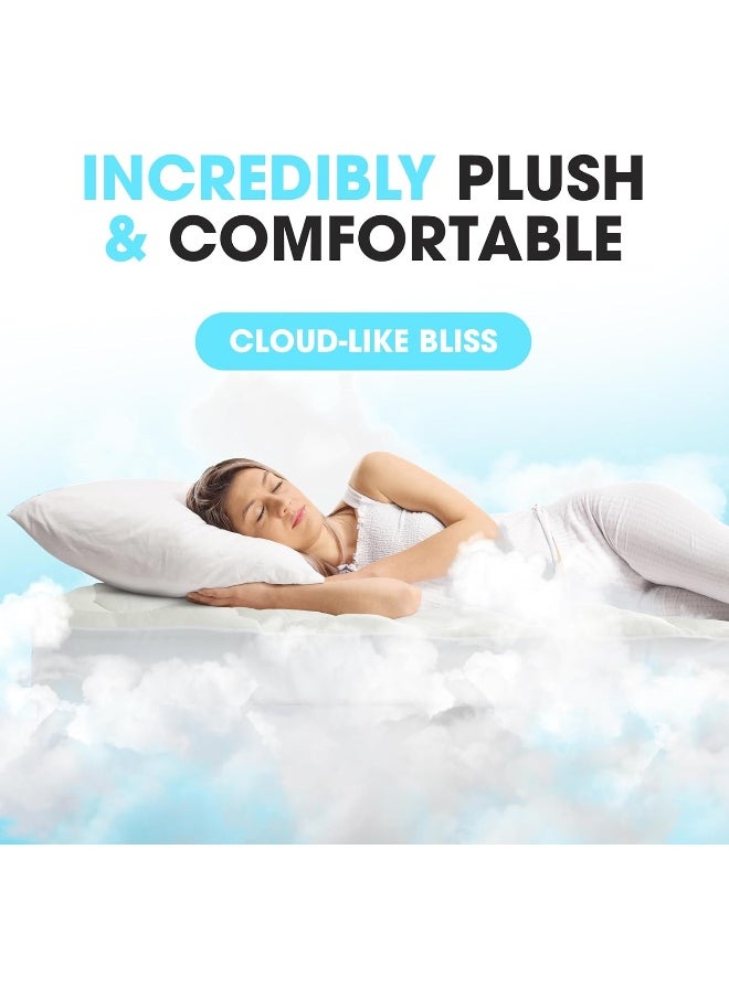 Cheer Collection Ultra Plush Eco-friendly Hypoallergenic Bamboo Fitted Mattress Topper - Full