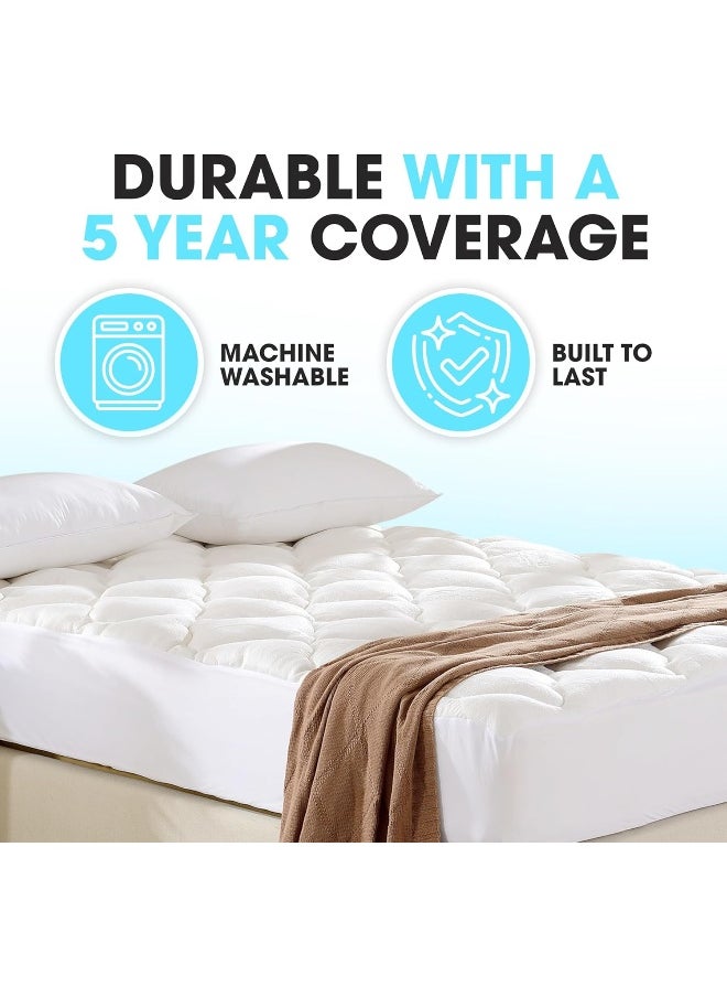 Cheer Collection Ultra Plush Eco-friendly Hypoallergenic Bamboo Fitted Mattress Topper - Full