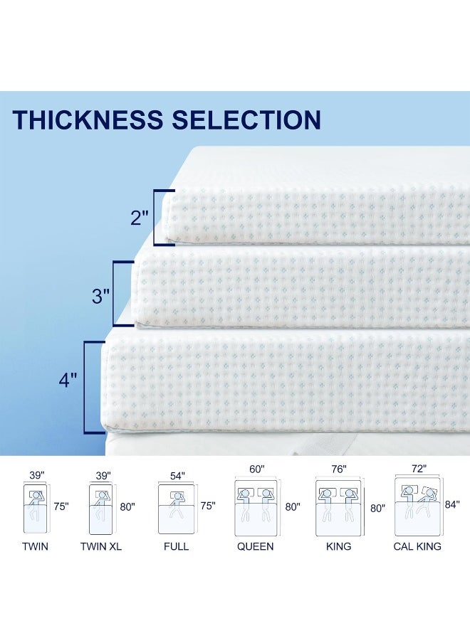 subrtex Inch Inch Bedding Topper Cover Removable Cool Mattress Protectors Washable with Adjustable Straps Anti-Slipping Meshing Backing Bamboo Fabric with Zipper Queen MTC440