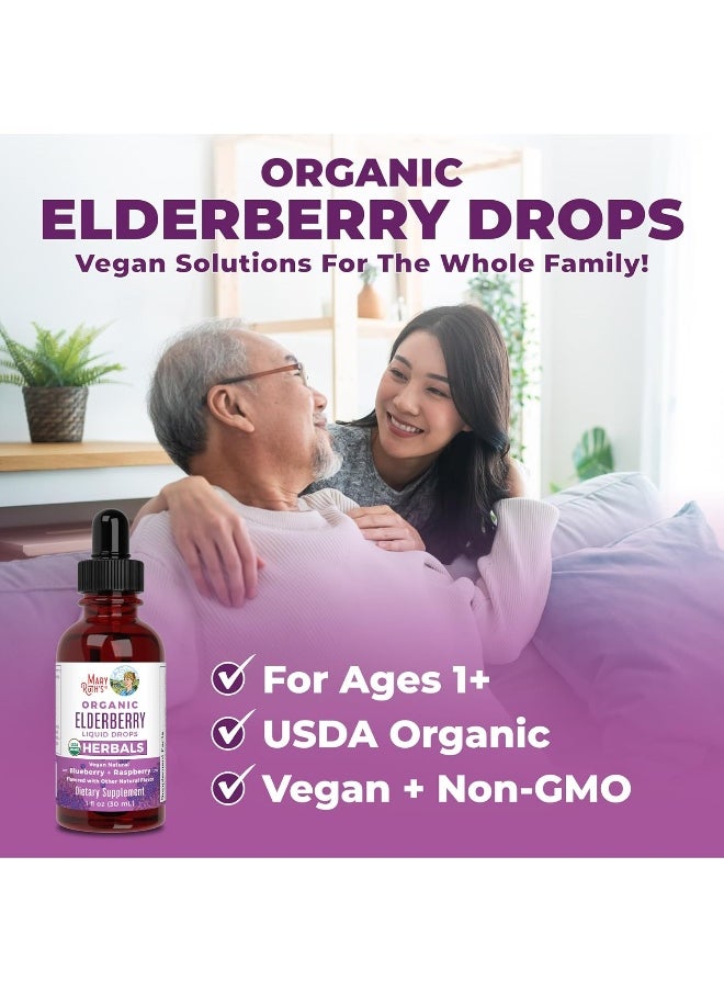 Organic Elderberry Syrup Black Sambucus Liquid Drops By For Immune Support