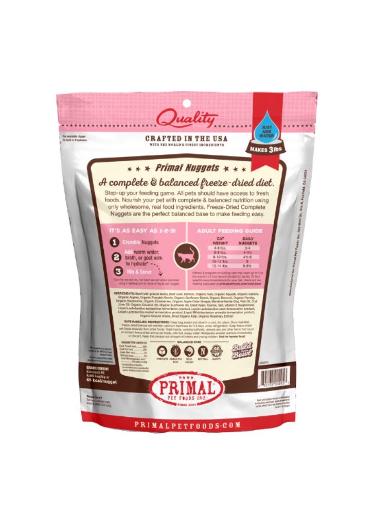 Freeze Dried Cat Nuggets Beef With Salmon Complete And Balanced Meal 156grams