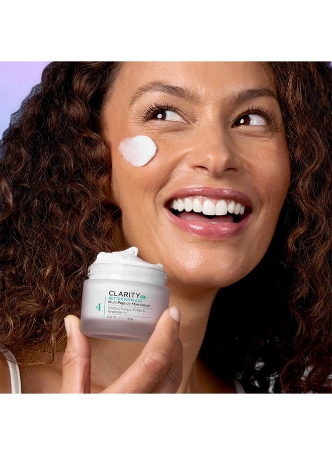 ClarityRx Better With Age Multi-Peptide Anti-Aging Facial Moisturizer, Natural Lifting & Tightening Face Cream, Plant Based, Cruelty Free, Paraben Free (1.7 oz)