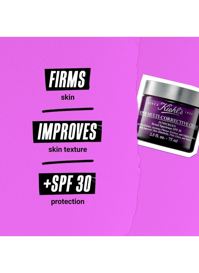 Kiehl's Super Multi-Corrective Cream SPF 30, Anti-aging Face Moisturizer for All Skin Types, UV Sunscreen Protection, Reduces Fine Lines & Wrinkles, Firms Skin, Improves Skin Texture - 1.7 fl oz