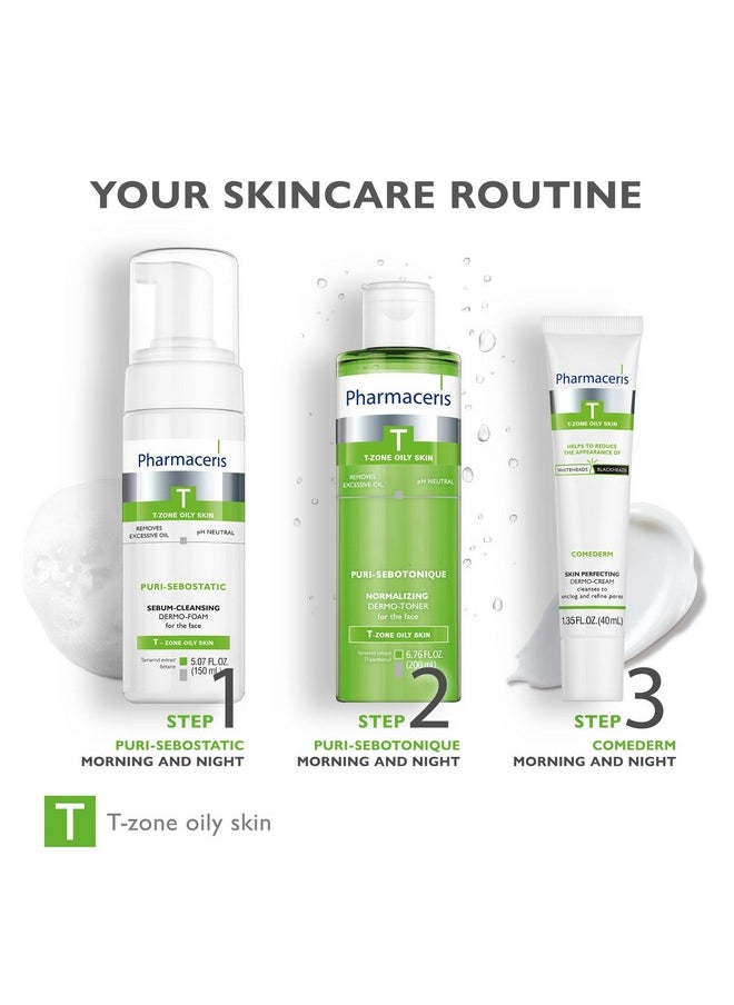 Pharmaceris COMEDERM Skin Perfecting Dermo-Cream Cleanses to Unclog and Refine Pores, Helps to Reduce the Apperance of Blackheads & Whiteheads, For Oily & Combination Skin, 1.35 fl oz