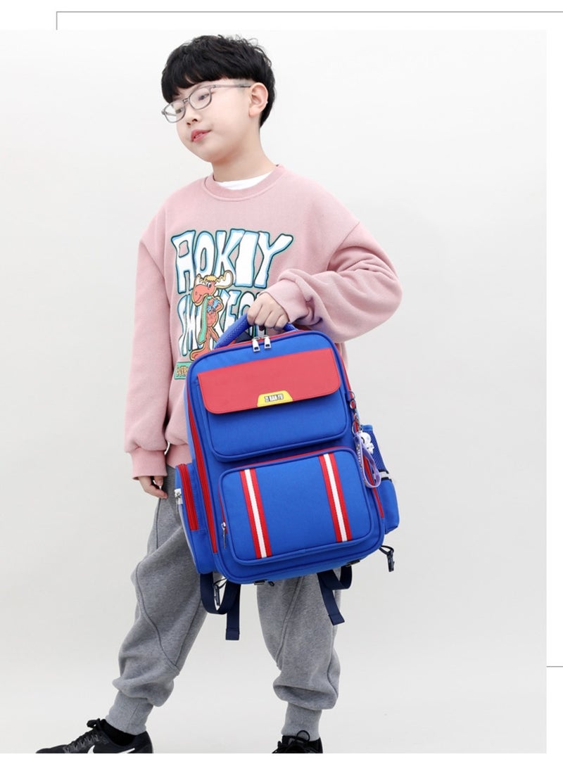 2-Wheel Kids Trolley Backpack Stylish & Durable Blue / Red School Bag
