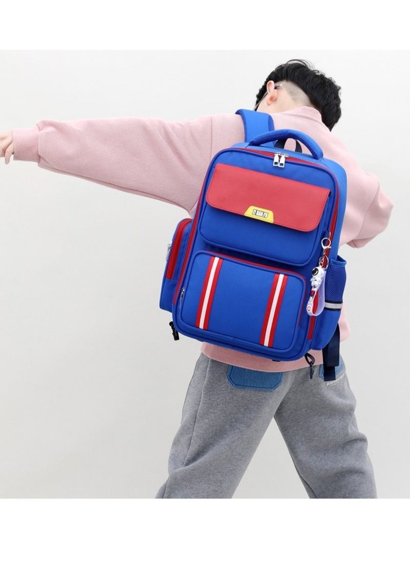 2-Wheel Kids Trolley Backpack Stylish & Durable Blue / Red School Bag