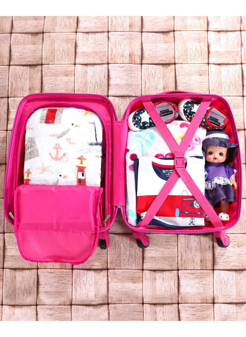 Babyhug Water Resistant Kids Trolley Bag, Durable, Adjustable Handle, for 5 to 10 Years