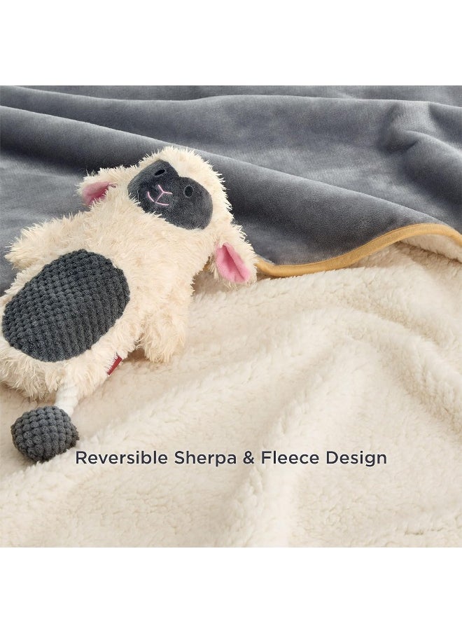 Bedsure Waterproof Blanket for Bed - Sherpa Fleece Waterproof Dog Blankets for Large Dogs, Pet Blankets for Bed/Couch/Dog Crate, Soft Plush Reversible Furniture Protector, King Size, 108